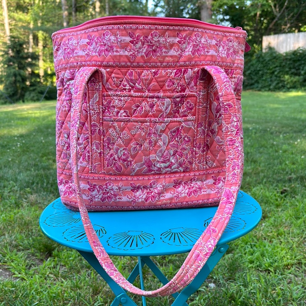 Vera Bradley Pink Quilted Tote with Structured Design